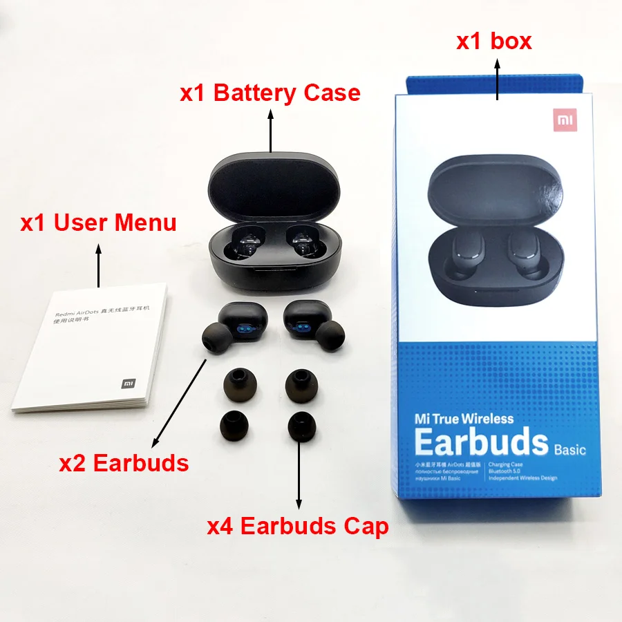 Оригинальные беспроводные наушники Xiaomi Redmi Airdots TWS, наушники с громкой связью, голосовое управление, Bluetooth 5,0, шумоподавление, управление AI