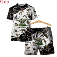 love dinosaur 3d printed t shirts and shorts kids funny childrens suit boy girl summer short sleeve suit kids apparel 13