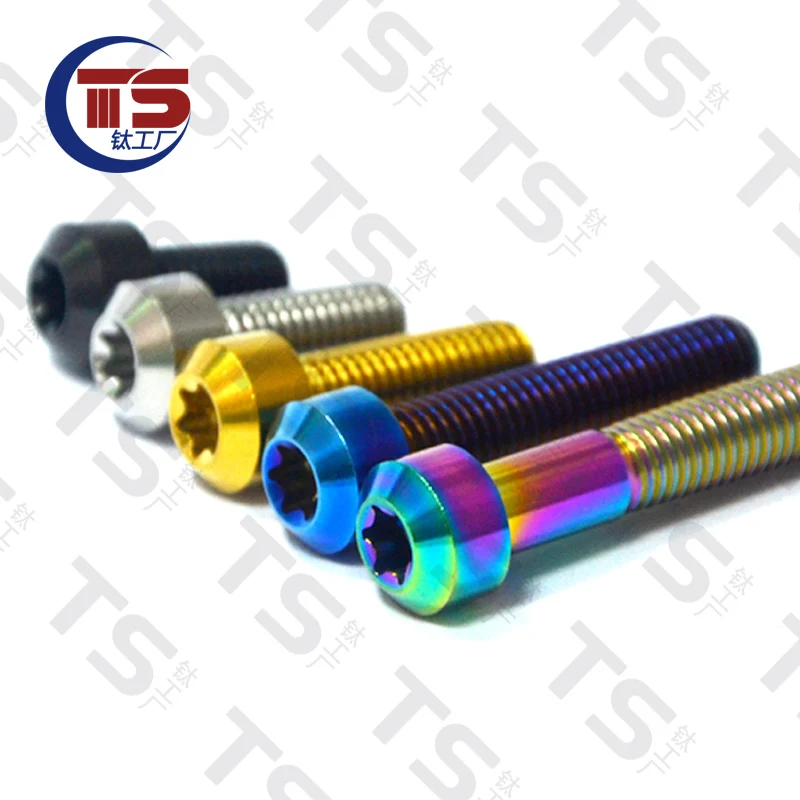 Титановые болты TS M8X15/20/25/30/35/40/45/50 с звездообразной головкой винты для мотоциклов