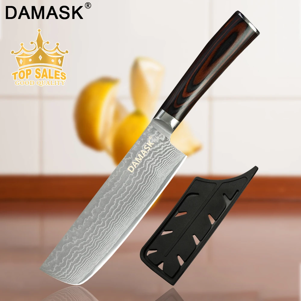Дамасский 7 дюймовый кухонный нож мясника из дамасской стали Ножи ручной работы