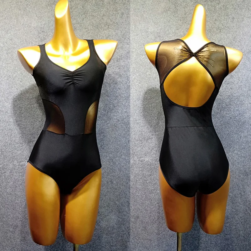 

Женский купальник для латиноамериканских танцев, сексуальный купальник с открытой спиной, одежда для тренировок