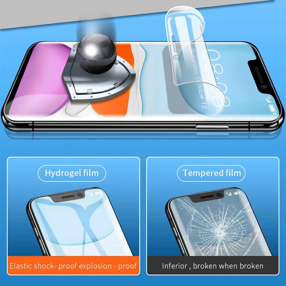 Мягкая изогнутая Гидрогелевая пленка с полным покрытием для iphone 12 11 Pro Max Mini Aifone