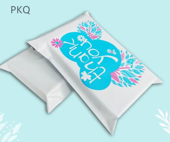 100 шт 17*30 см маленькие курьерские Сумки спасибо белая самоклеющаяся сумка для