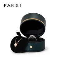 fanxi new green leather double pad box ring bracelet display jewelry packaging box storage display jewelry packing gift box
