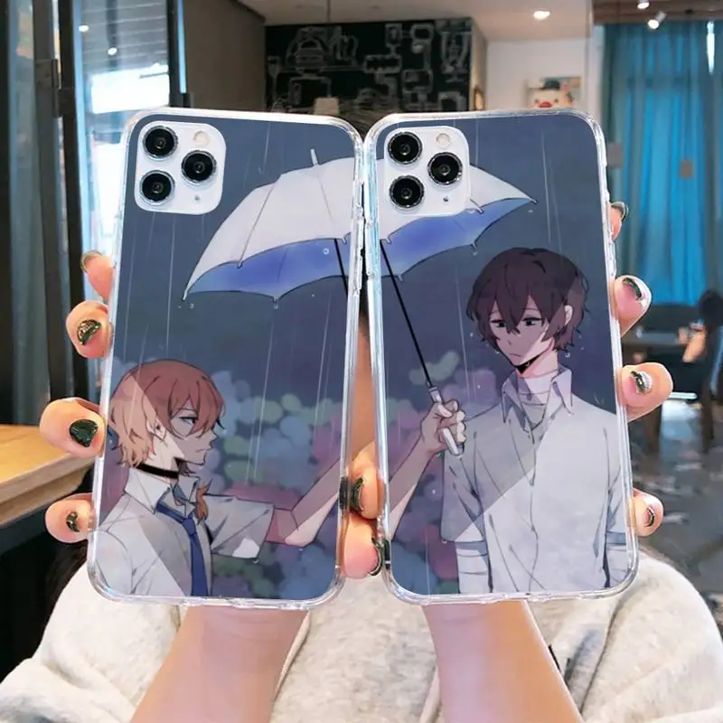 

Japan anime bungou stray dogs Phone Case Transparent soft For iphone 5 5s 5c se 6 6s 7 8 11 12 plus mini x xs xr pro max