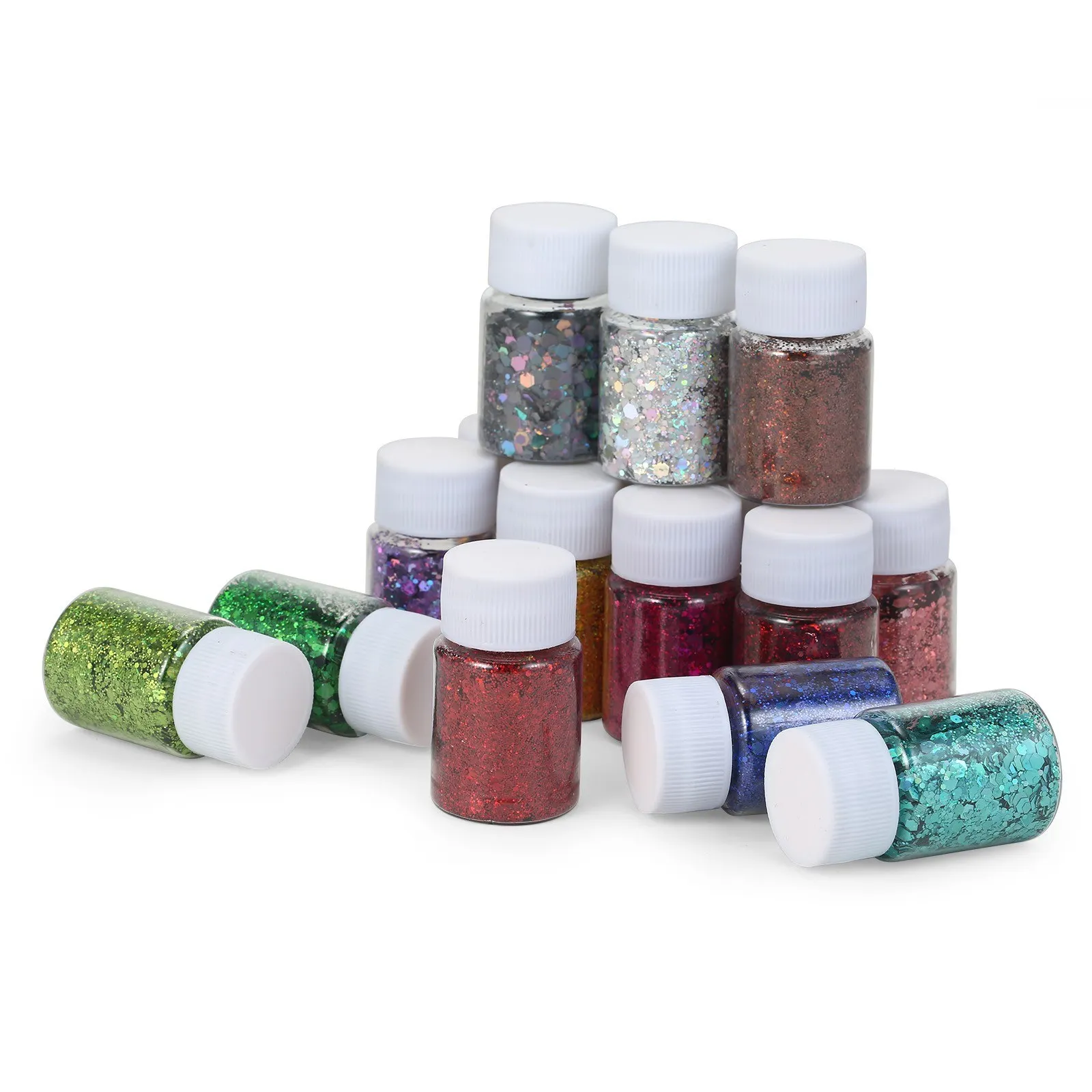 

16pcs Holographic Nail Glitter Flakes Sequin Gold Silver DIY Nail Powder for Acrylic Nails Tools Nail Art Manicure Decoration