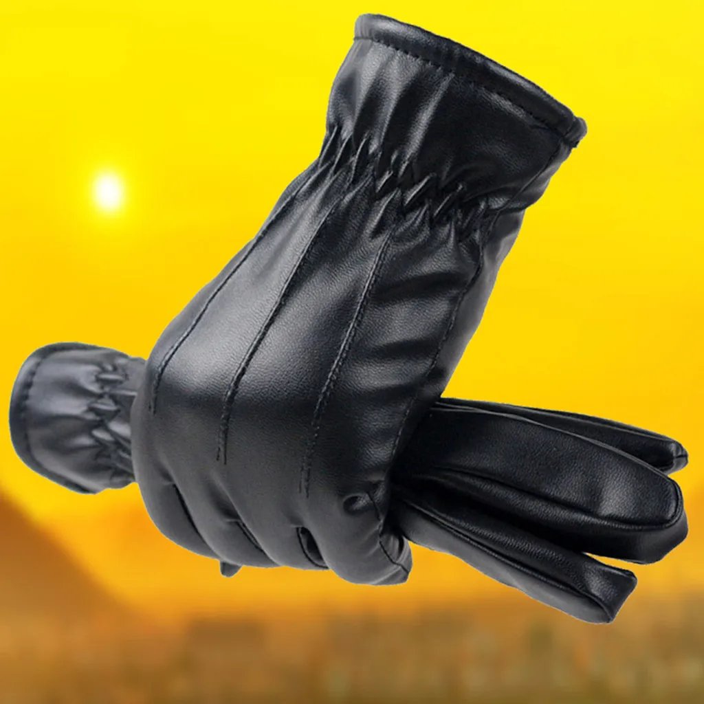 Женские зимние кожаные перчатки модные женские для вождения с сенсорным экраном