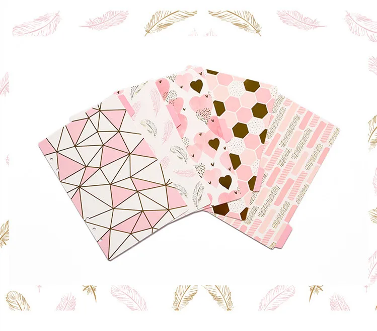 A 5PCS 5 шт. винтажный цветок Kawaii A5 A6 с отрывными листами, спиральный Биндер индекс разделитель страницы разделители для Lovedoki дневник, канцелярские товары - Цвет: A 5PCS