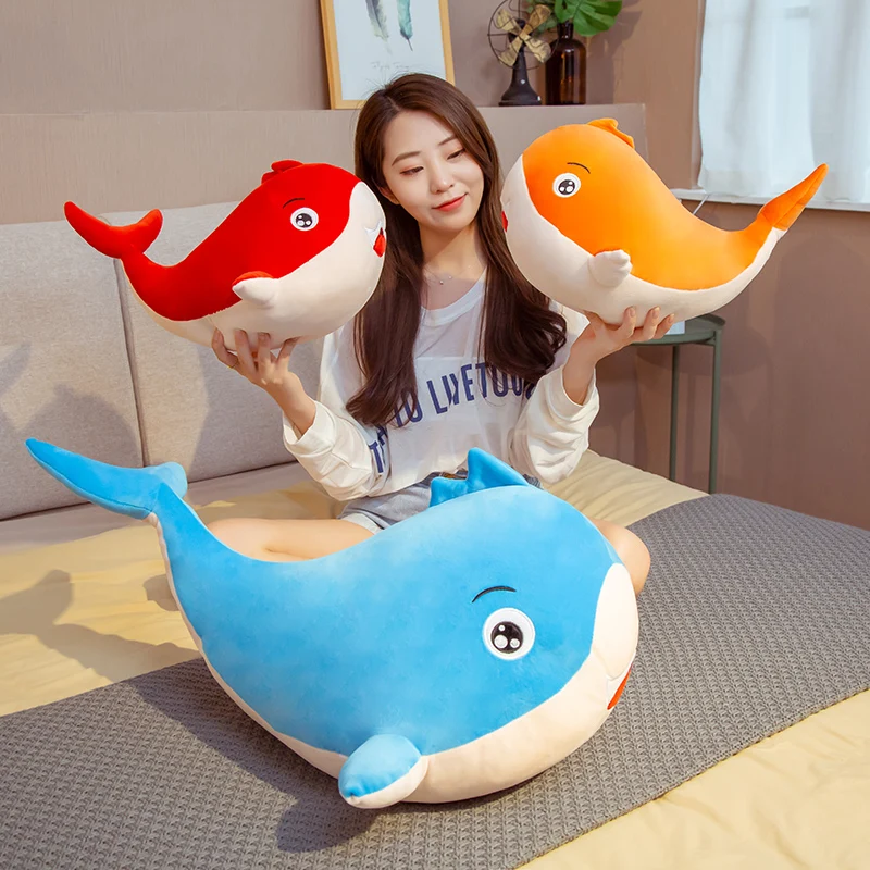

Горячая новинка, Huggable красочный КИТ, плюшевые игрушки, чучела, морская кукла, мягкая подушка-Акула, подушка, детская игрушка, прекрасный пода...