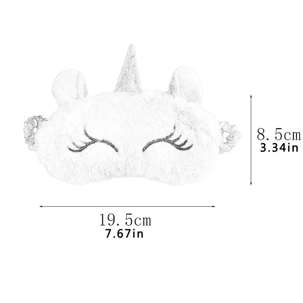 Cute Plush Unicorn Blackout Eye Mask Teenage Cartoon Student Sleeping Blindfold Eye Mask Blackout Eye Mask