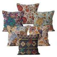 european style flower cushion cover retro elegant home decor 4040 45x45 decorative pillow case for sofa pillowcase decoration