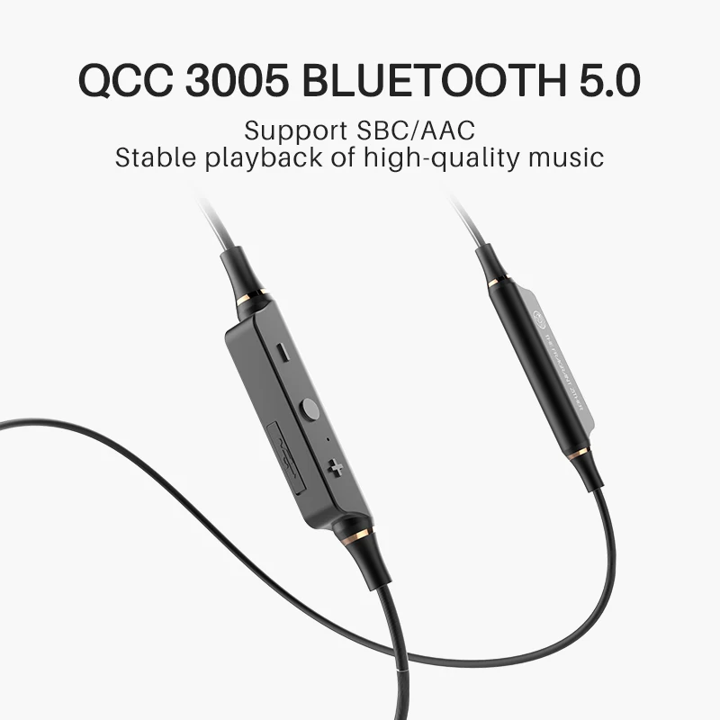 TFZ BC-03 Bluetooth съемный кабель с чип Qualcomm QCC 3005 5 0 поддержка APTX-LL SBC/AAC 2Pin/0 78 мм разъем |
