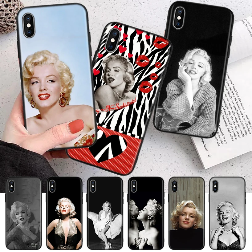 

Marilyn Monroe Pin Up Girl Silicone Case Coque For iPhone 11 Pro Max 12 Mini 13 X XS XR 7 8 6 6S Plus 5 SE Phone Shell Cover Fun
