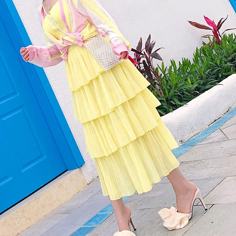 Женская одежда 2019 карамельные Каки многослойная высокая низкая длинная