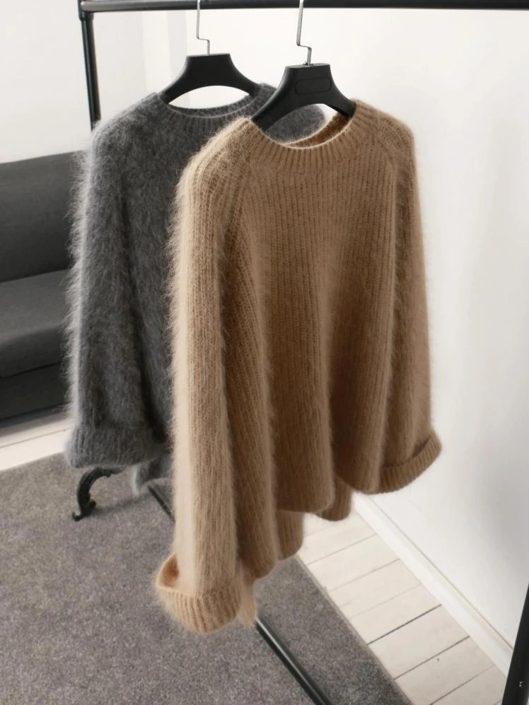 Женский кашемировый свитер теплый Повседневный пуловер желтого цвета с длинным