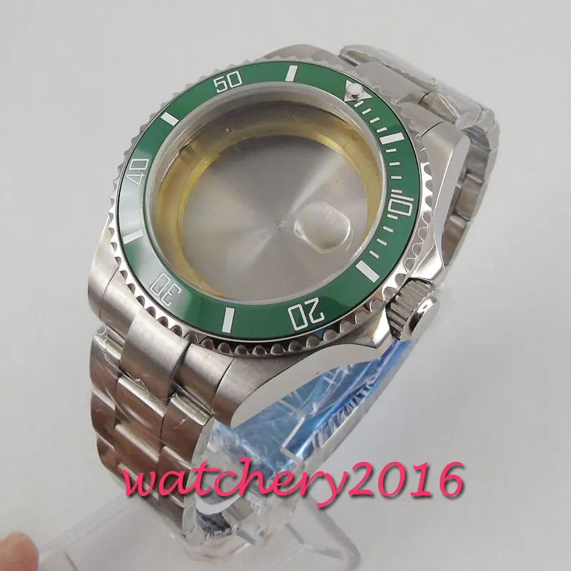 43 мм сапфировое стекло зеленый керамический ободок чехол для часов набор