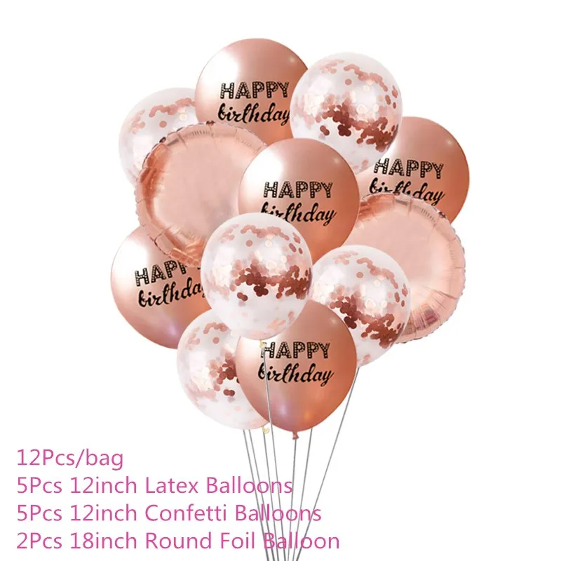 D Chicinlife Rosegold бумажные тарелки и стаканы Скатерть Салфетка соломы попкорн коробка фольги шары для свадьбы и дня рождения вечерние юбилей Декор - Цвет: D