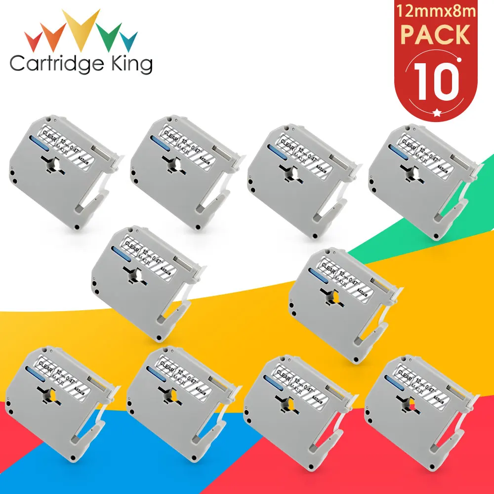 Картридж King 10PK MK131 MK-131 запечатанных лент для черный на прозрачном 12 мм * 8 м