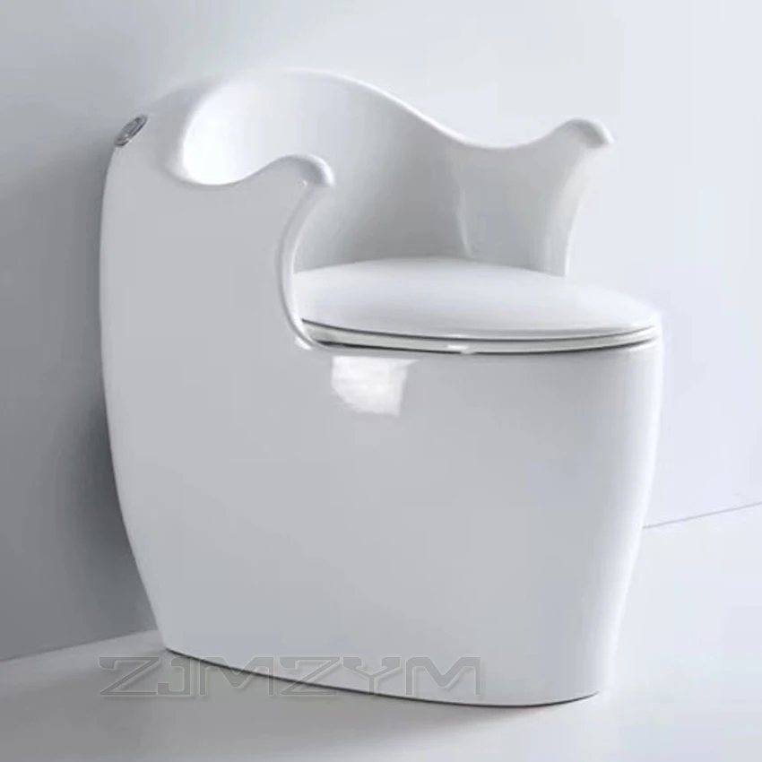 

Double Armrest Ceramic Siamese Toilet Slow-down Silent Cover Plate Novel Shape Strange Beautiful Siphon Toilet S-Trap