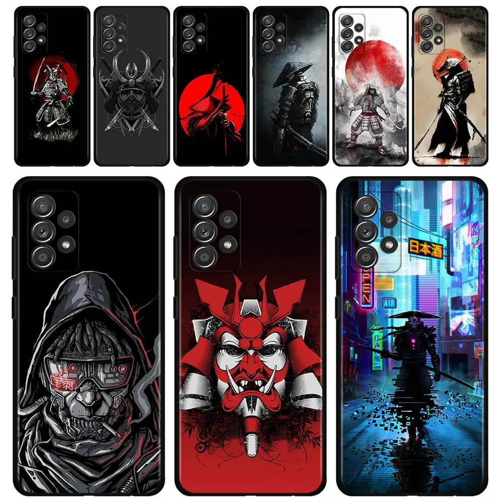 

Art Japanese Samurai Case For Samsung Galaxy A51 A71 A41 A31 A11 A01 A72 A52 A42 A32 A22 A21s A02s A12 A02 Black Phone Shell