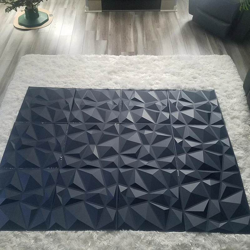9 шт. 30x30 см 3D настенная доска геометрической резки алмазной древесины резные
