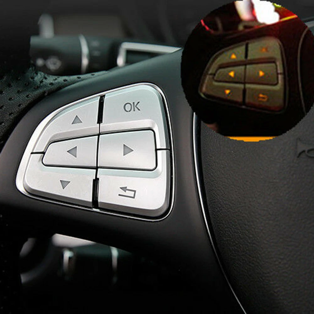 

Interior Button Cover Trim Inner Steering Wheel Set Parts Car Replacement