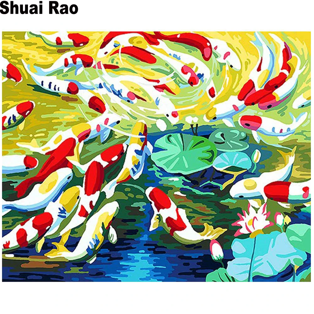 Новое поступление алмазная живопись рыба кои граф вышивка полный квадрат