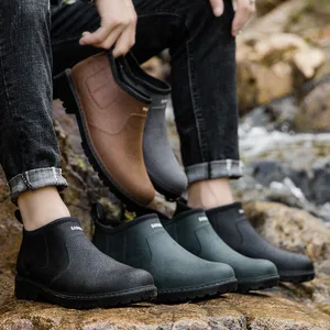 Мужские непромокаемые ботинки Excargo, водонепроницаемые полуботинки без застежки, обувь для дождя, 2020
