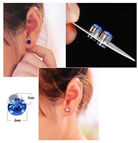 

Unisex Non-Piercing Magnetic Magnet Ear Stud Fake Earrings Men Women Fake Studs