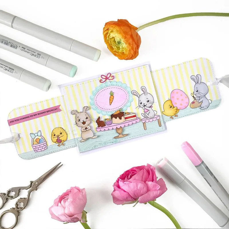 Jcarter прозрачные марки для Easter Пасхальный кролик резиновый штамп Силиконовые