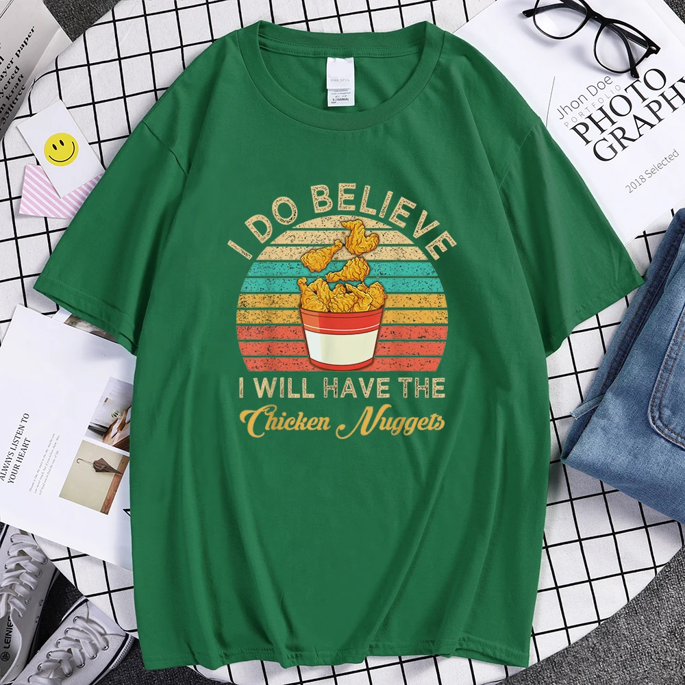 

I Do Believe I Will Have The Chicken Print Mens Tshirts Large Size Tops Fashion Loose Man T-Shirts Summer Comfortable T Shirts
