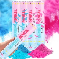 4pcs gender reveal confetti powder cannon set of 4 mixed 2 blue 2 pink gender