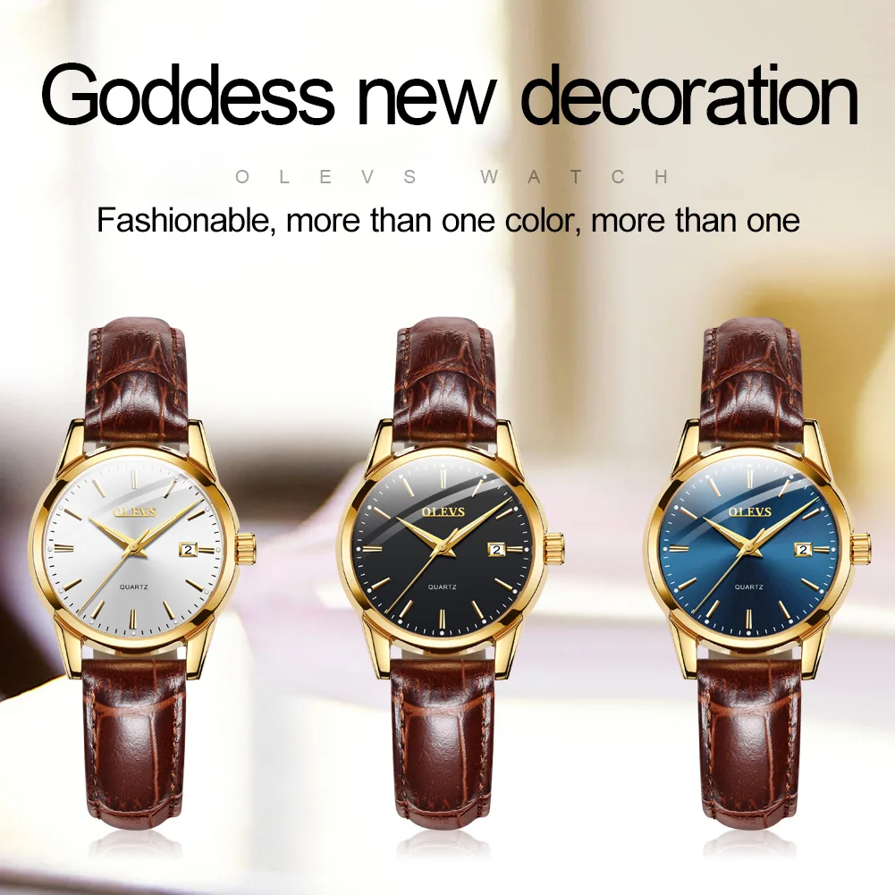 OLEVS relojes mujer 2020 элегантные кварцевые женские часы модные кожаные Наручные