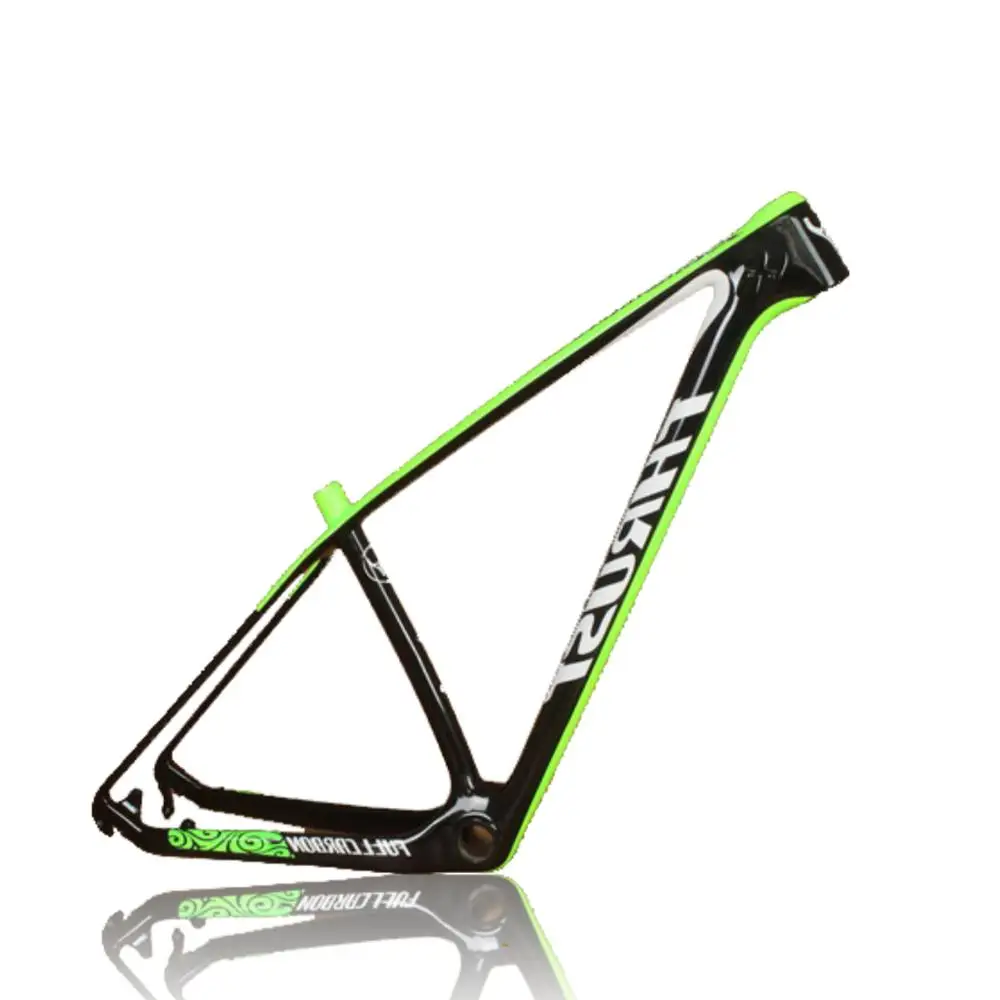 Mtb карбоновая велосипедная рама 29er 15 17 19 T1000 углеродная mtb рама 29er 27,5 BSA BB30 велосипедная Рама зеленая Глянцевая 2 Гарантия