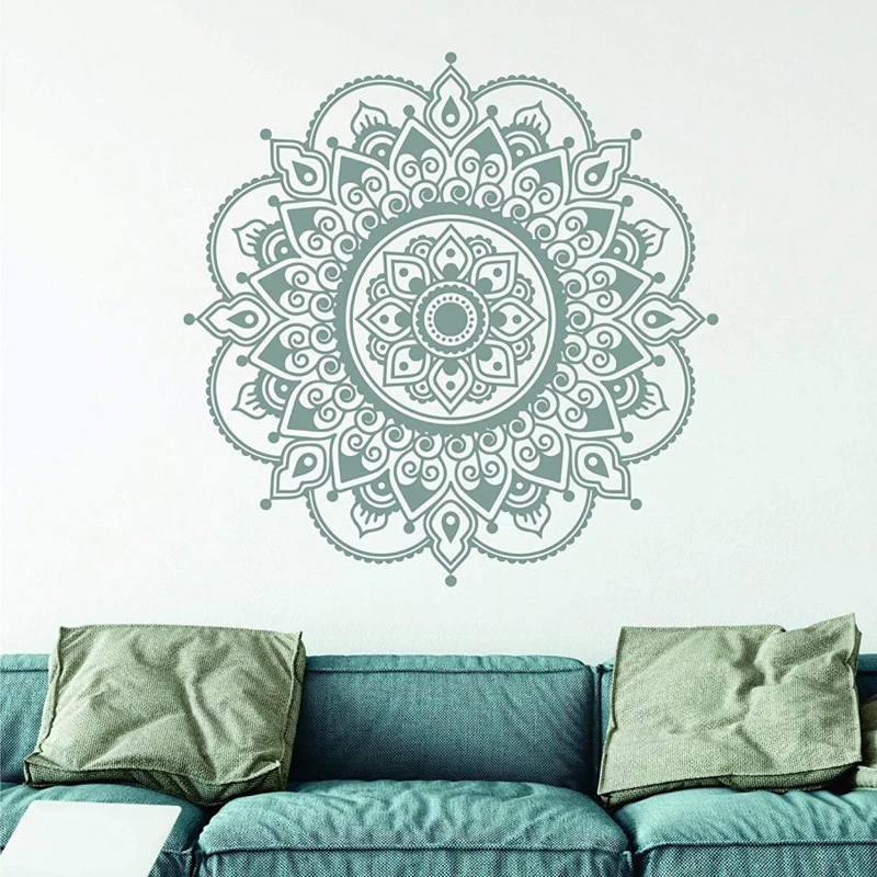 Mandala Vinyl Stickers Home Decorations Living Room Symmetrical Structure Flowers Wall Decor Decals Boho Murals MT17 | Дом и сад