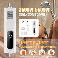 3500w 220v lcd intelligent electric water heater temperature adjustable heater bathroom shower kitchen heater instant heating