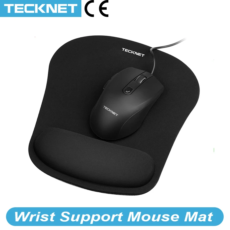 Эргономичный игровой коврик для мыши TeckNet с гелевой опорой запястья нескользящая