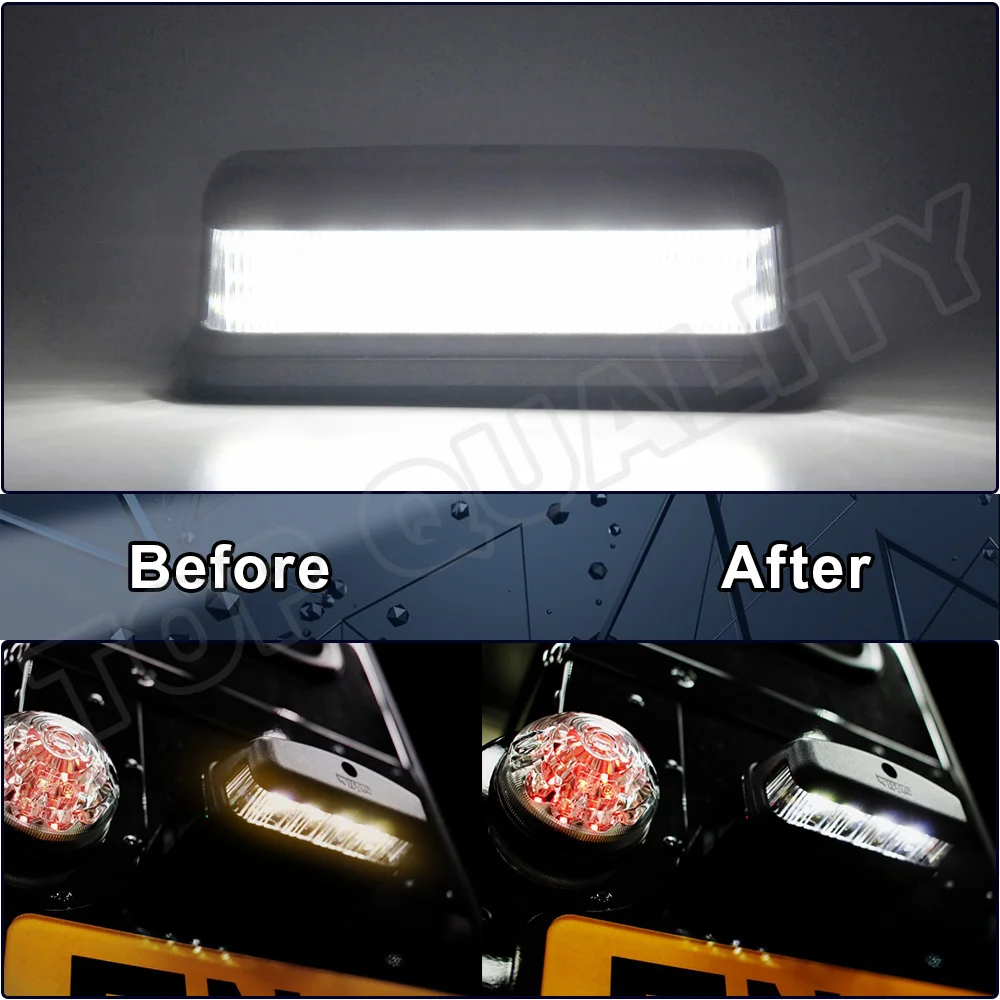 

For Land Rover Defender 90 110 130 1990-2016 Series 2, 2A & 3 LED License Plate Light Number Plate Lamps White Rear Tail Lamp