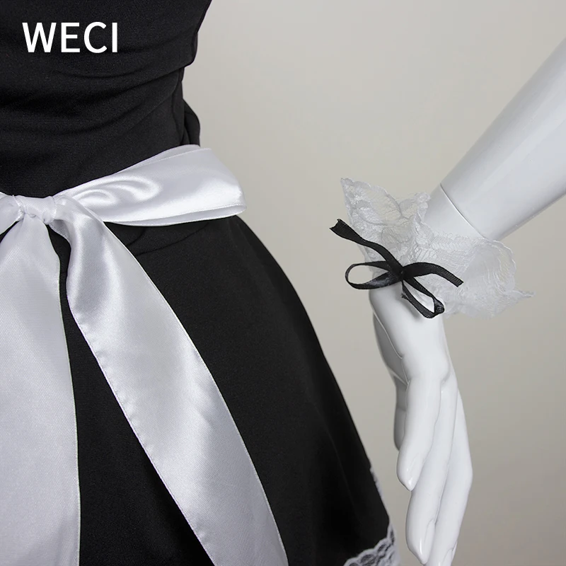

WECI Sexy Maid Dress Costume Erotic Lingerie Latex Woman Outfit Cosplay Uniform French Robe Maid Apron Suit Role-Playing Games