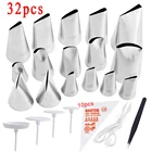 32 шт. кондитерский мешок советы Кухня форма для выпечки тортов DIY глазировки наполняемое кремом для торта украшения инструменты многоразовый кондитерский сумки через плечо + 16 насадка Se