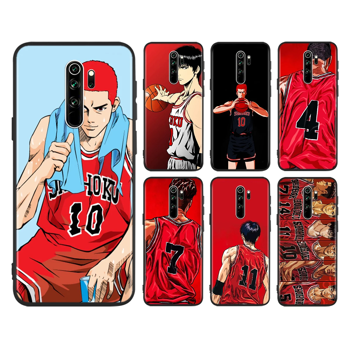 

Phone Case For Redmi 9i 9T 9A 9C 9 8A 8 GO 7 7A S2 Y2 6 6A 5 5A 4X Prime Pro Plus Cartoon Anime Slam Dunk Black Soft Cover