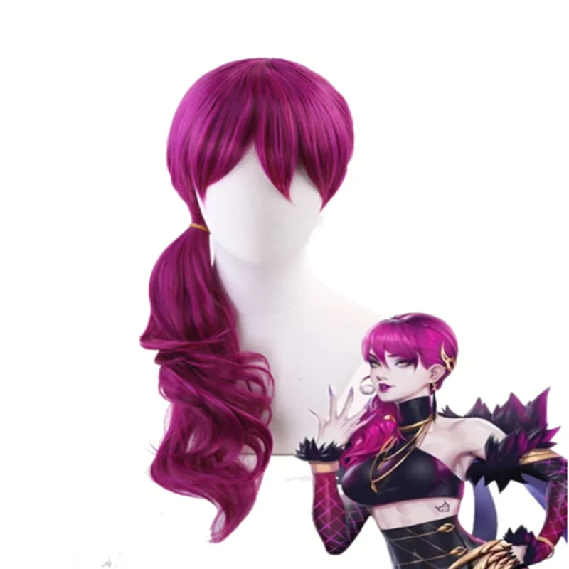 

Agony's Embrace K/DA Evelynn Reddish Violet Long Wig Cosplay Costume KDA Women Heat Resistant Synthetic Hair Wigs