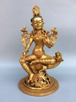 14chinese temple collection old bronze gilt free goddess of mercy tara bodhisattva buddha sitting buddha enshrine the buddha