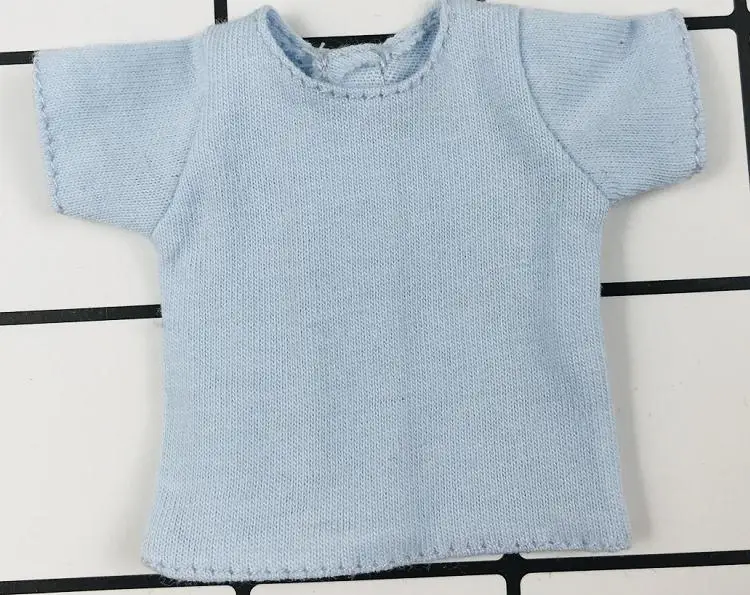 blue 1 шт., Одежда для кукол Blyth, белая/Розовая/красная/серая/черная короткая футболка, милая Базовая рубашка для кукол Blyth, Momoko, obistu, licca, FR 1/6 - Цвет: blue