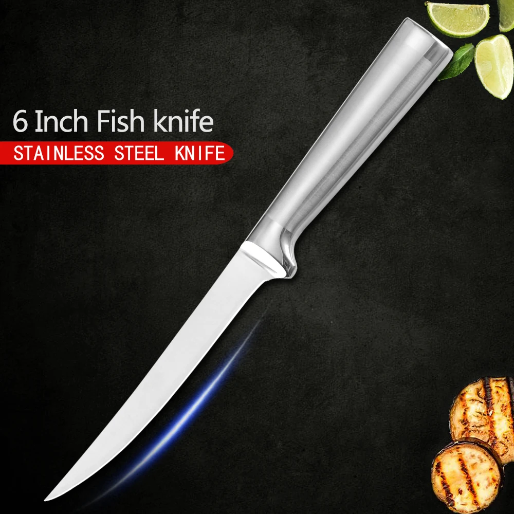 Филейный Нож для рыбы 6 дюймов кухонный нож из нержавеющей стали 3cr13 японские ножи