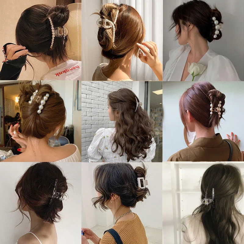 

Elegant Pearl Hair Claws Woman Hairpin Hair Accessories Girl Hair Crab Headwear Hairgrip Fashion Barrettes