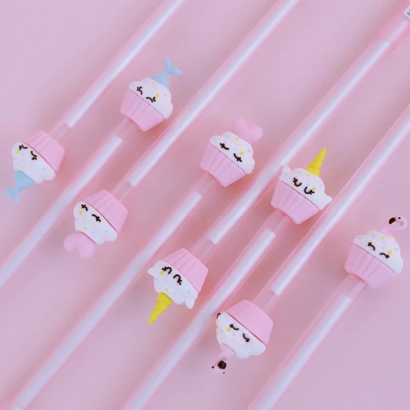 48 шт. гелевые ручки Kawaii, милые розовые ручки принцессы для торта, школьные офисные принадлежности, милые канцелярские принадлежности, рождественские ручки, подарок