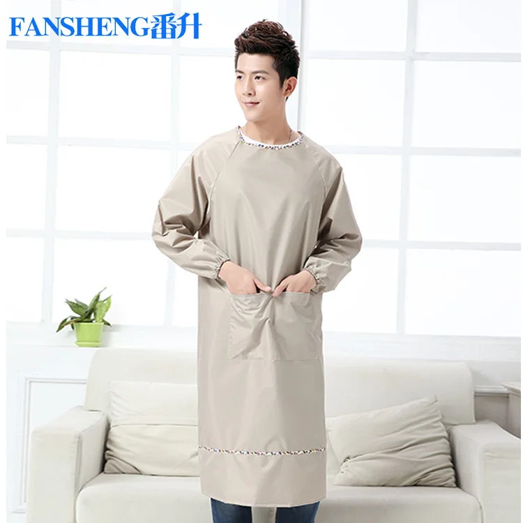 Мужской фартук с длинными рукавами водонепроницаемый и маслостойкий смокинг для