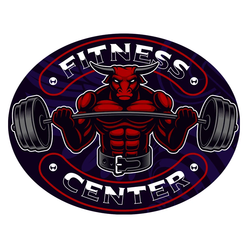 

Personality Power Style Bull Demon Weightlifting Muscle Car FITNESS CENTER Car Motorcycle Sticker Car PVC Sticker