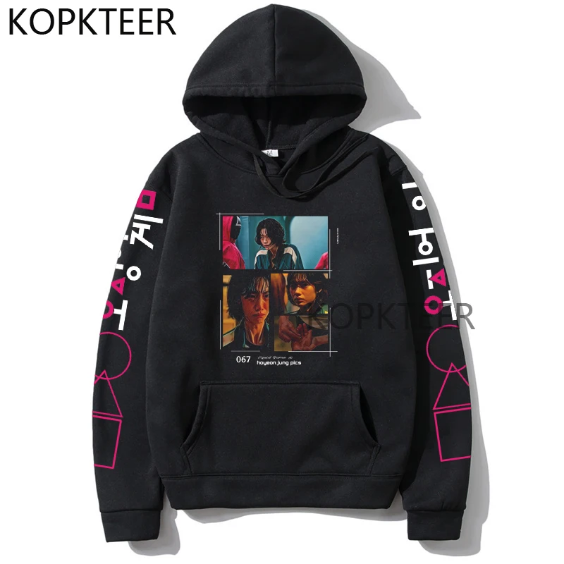 

Vintage Hoodies Squid Game Hoyeon 067 Aesthetic Korean Style Funny Fashion Hoodies Hip Hop Men Women Tops Long Sleeve Hoodies